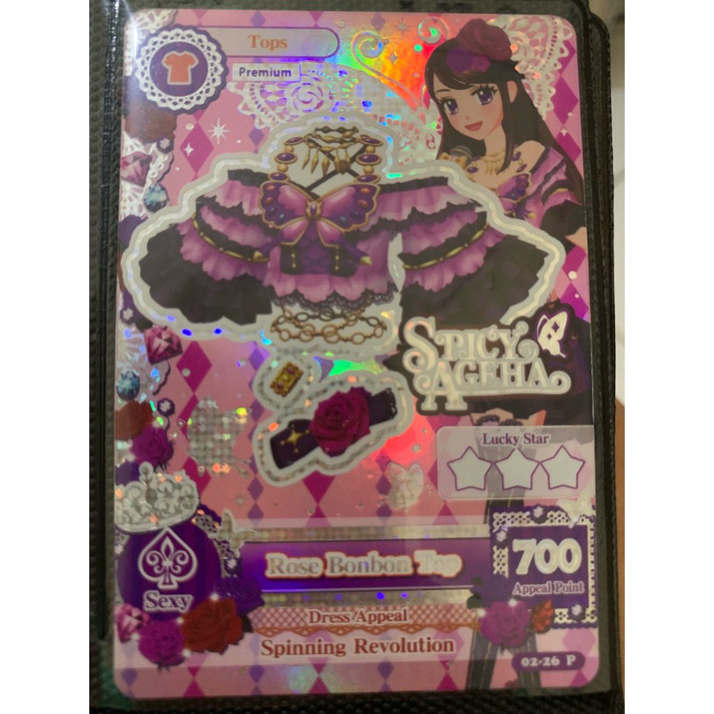 Kartu Aikatsu Ori mesin Indo Spicy Aghea Rose Bonbon Top