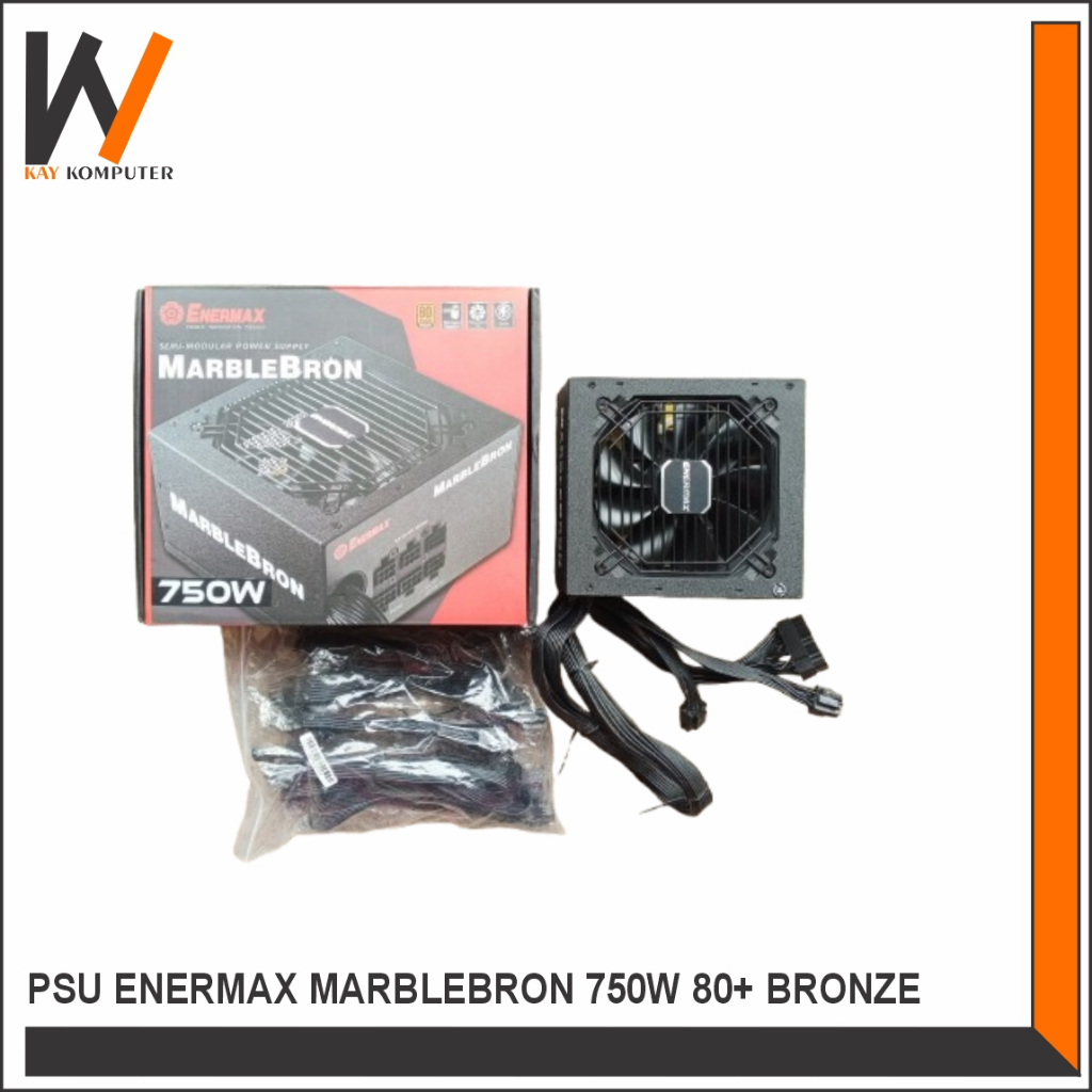Enermax MARBLEBRON 750W 80+ Bronze ATX Power Supply Semi Modular Hitam