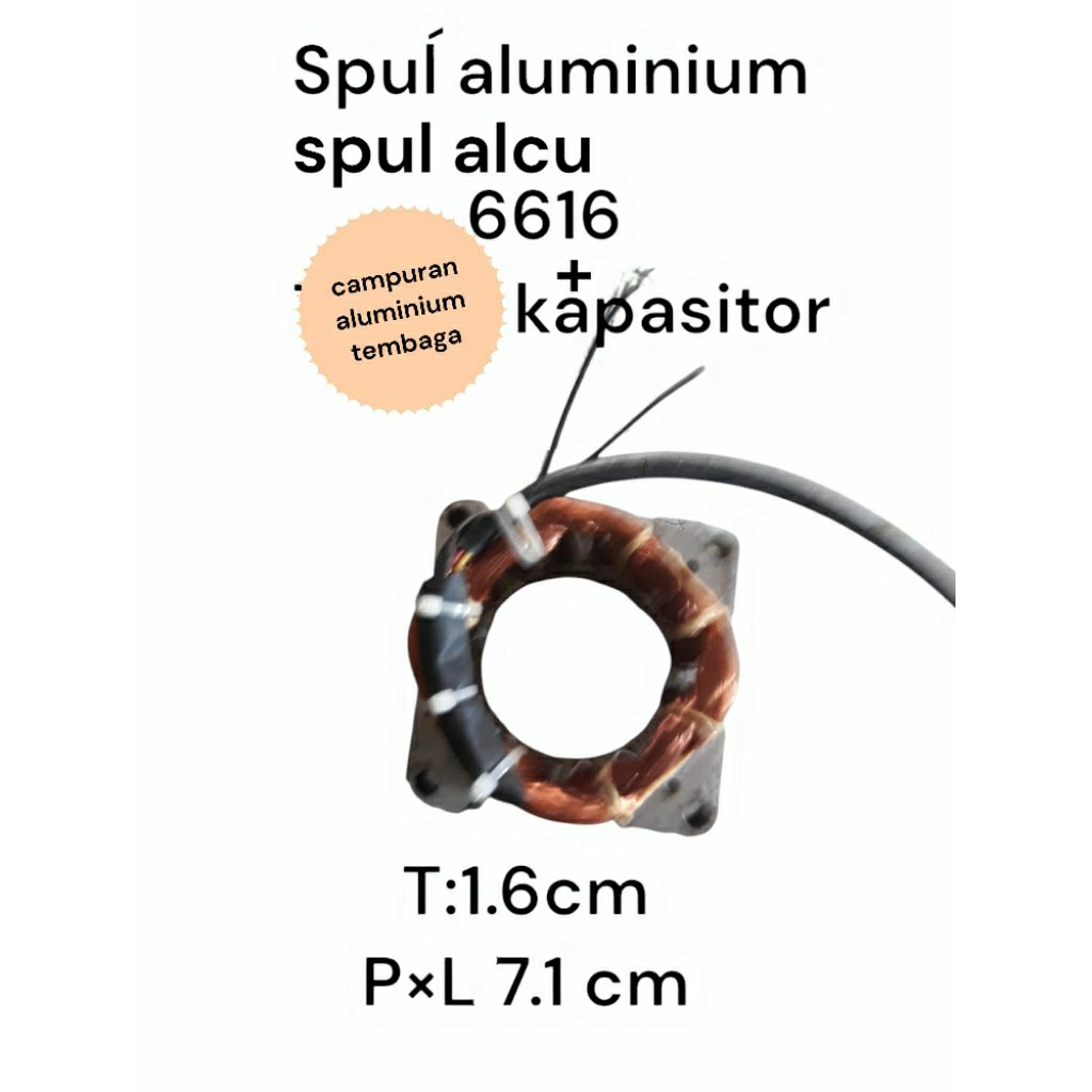 (pxL 7.1 cm+ kapasitor)spul gulung ulang  kipas angin 16 inc  rrt