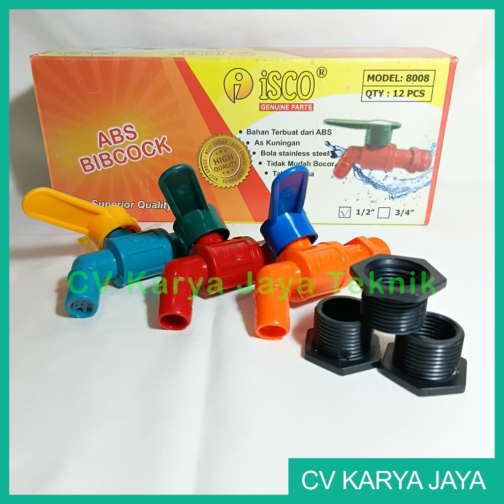 Kran Air Plastik PVC ISCO ½” ¾” / Kran Taman Rumah Dapur
