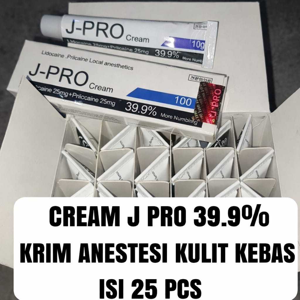 [isi 25 PC] J-PRO Krim J PRO 39.9% Fast Numbing Cream Sulam Alis & Bibir Pereda Nyeri Sebelum Tattoo