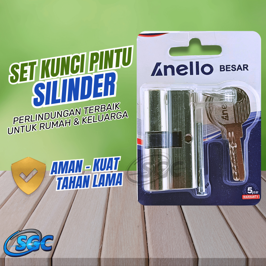 Silinder Anello Besar – Cylinder Lock Kuat, Aman & Tahan Lama + Kunci & Baut