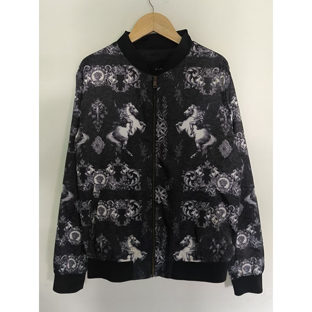 Bomber Jacket Zara Turkey Art Vintage Rare Collector Items Black XL