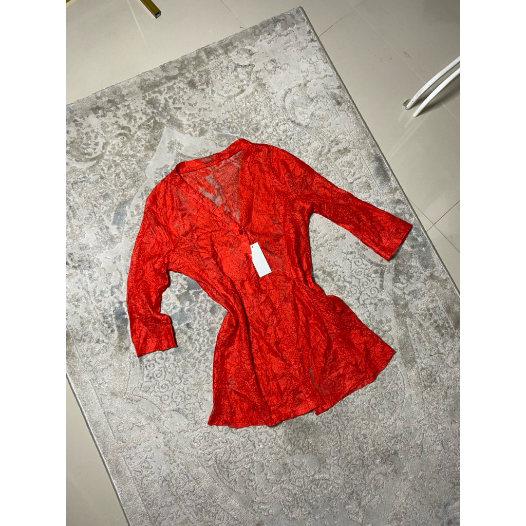lace outer brokat atasan wanita