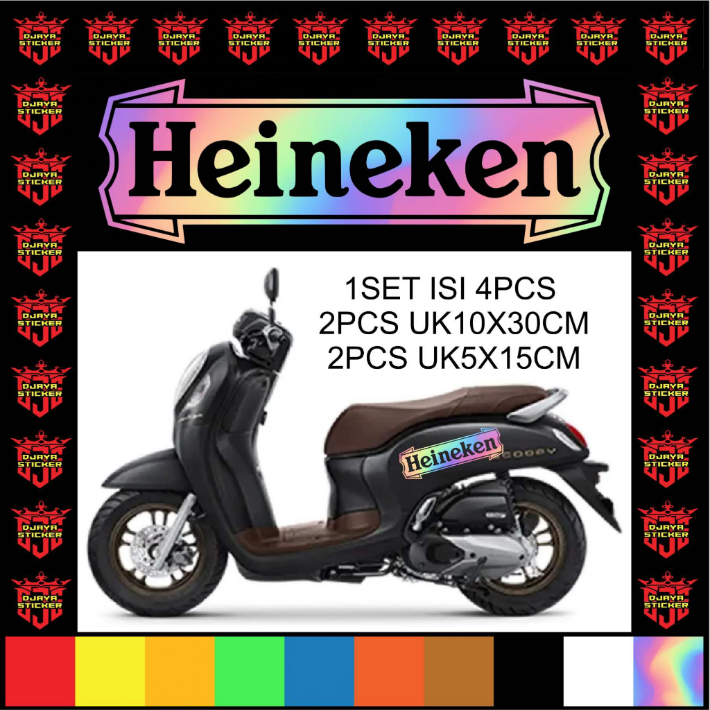 BISA CUSTOM NAMA Stiker Cutting MODEL HEINEKEN STICKER VARIASI UNTUK MOTOR DAN MOBIL
