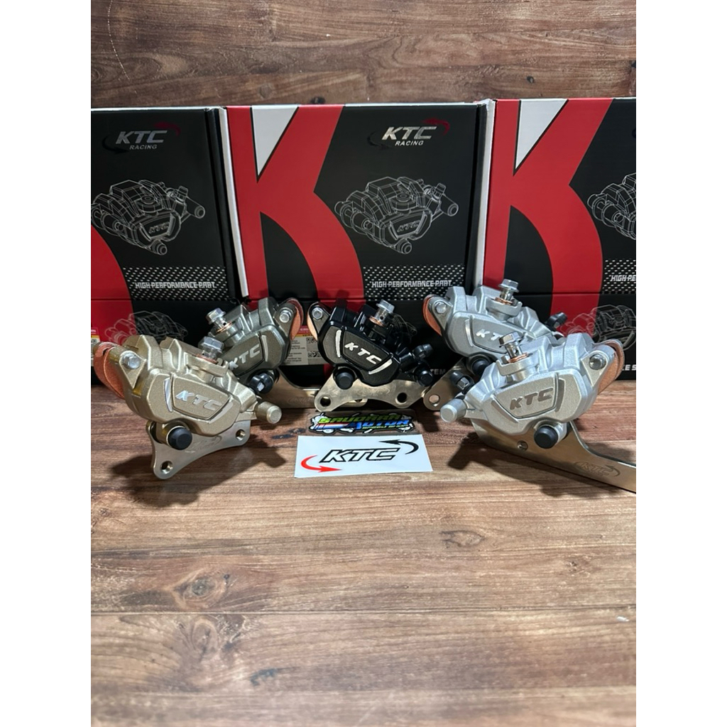 CALIPER/KALIPER REM KEPALA BABI DEPAN KTC RACING HYLOZ 2P +BREKET DISC 260MM PNP YAMAHA NOUVO | JUPI
