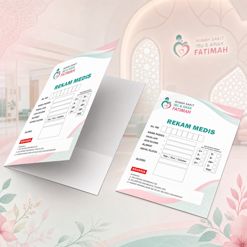 MAP Folder Kecil A5 CUSTOM / Map Puskesmas / Map Klinik/ Map Kantor / Map Terima Kasih