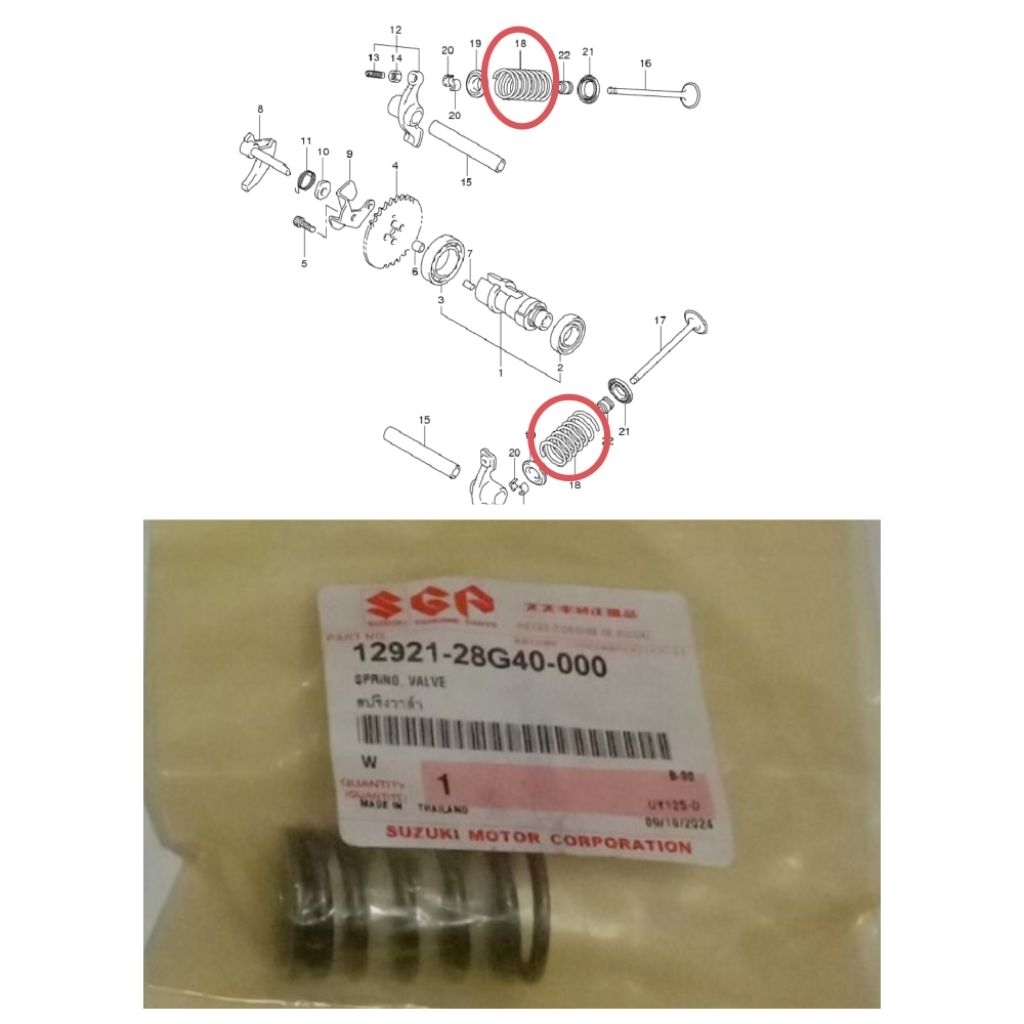 spring valve 12921-28G40 per klep Suzuki spin skywave hayate skydrive ori sgp