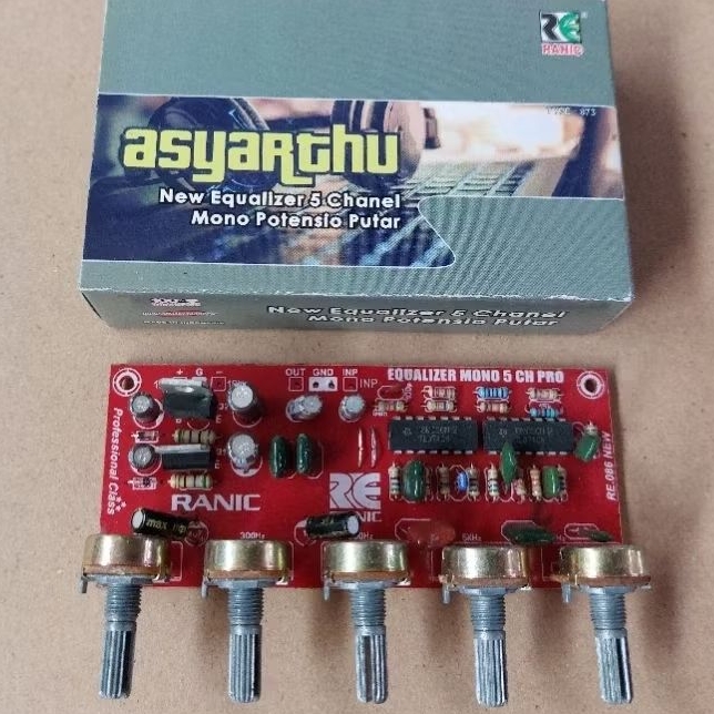 Kit Equalizer 5 Channel Mono Rotary Potensio Putar Asyarthu