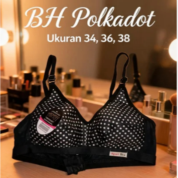 Bra/bh/sport/ABG/remaja/wanita/ibu/tanpa kawat/bus/busa tipis/polkadot/list/jumbo/Caresby/murah/lusi