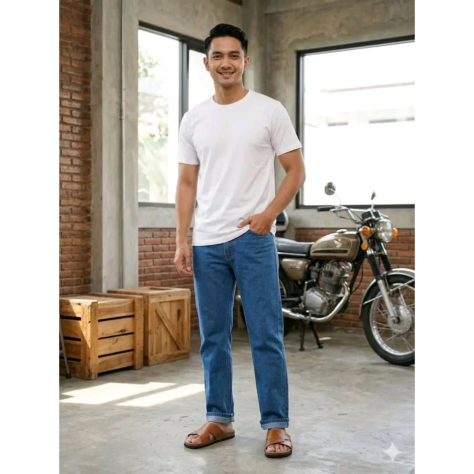 Celana Levis Lea Cowok Warna Biru Muda