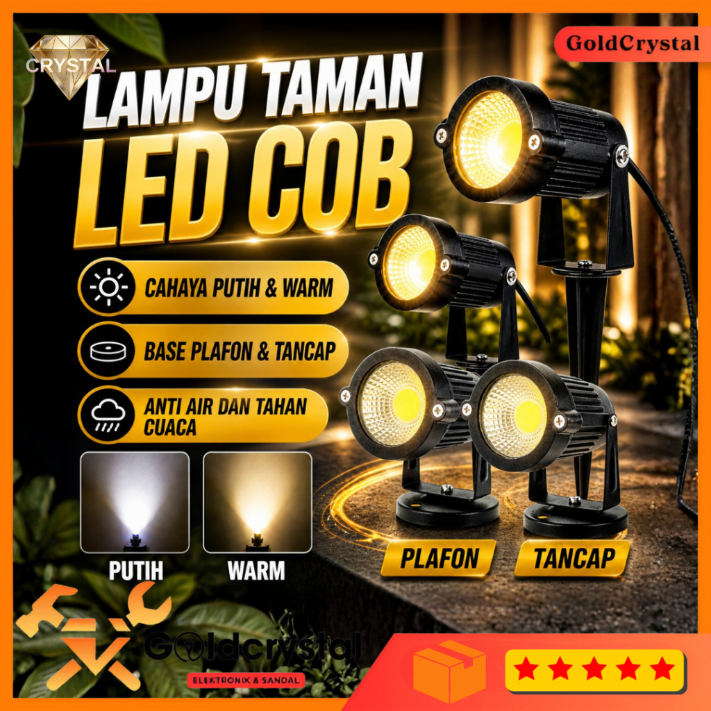 Lampu LED Taman COB  Halaman Teras Outdoor Sorot 6W Tancap Spotlight Garden Park Light Lamp
