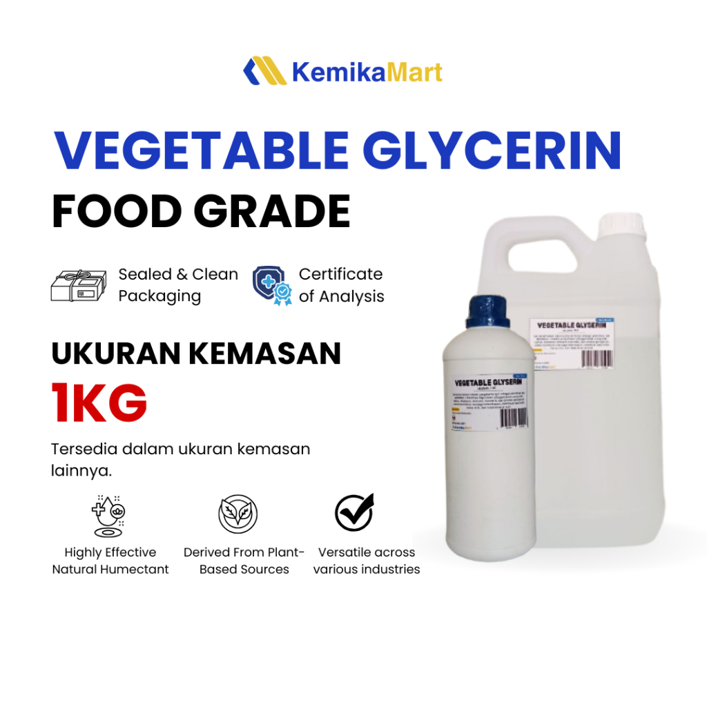 Ecocerol / Vegetable Glycerin / Gliserin  Food Grade 1kg