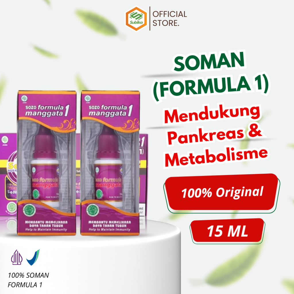 Soman 1 isi 15Ml ( Sozo Formula Manggata 1 ), Herbal Soman 1 dan British Propolis Original 100%