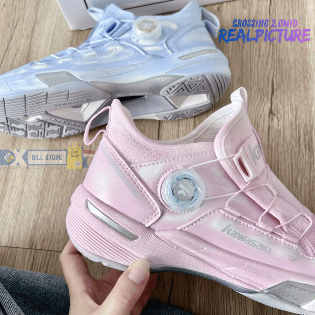 Sepatu badminton kawasaki BOA B3421 Original dengan karbon plat dan 2 cushion stabil untuk profesion