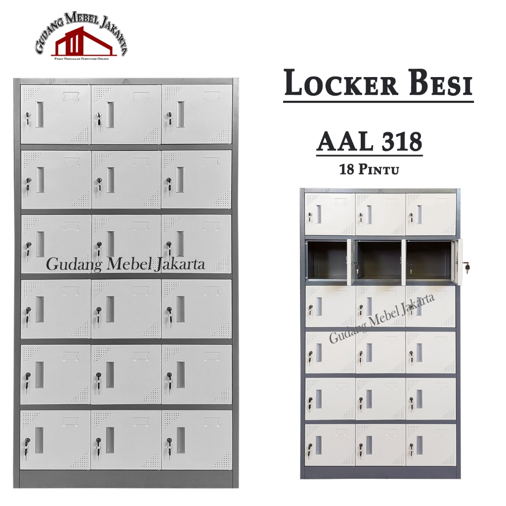 Loker besi 18 pintu / Lemari loker / Full Besi