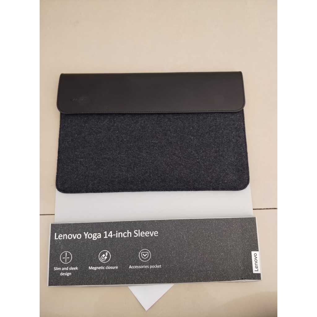 Original Lenovo Yoga Case Sleeve 14inch - Tas Laptop Leather Hitam