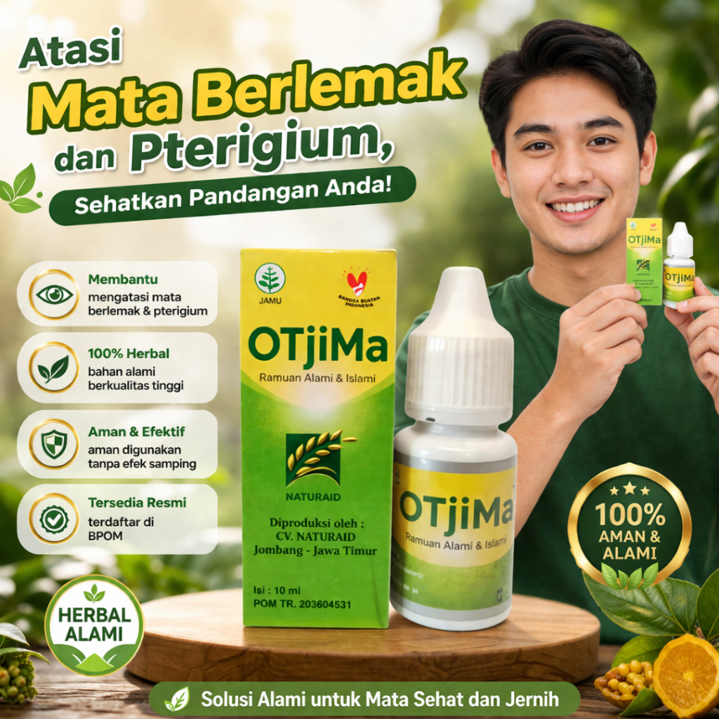 OTJIMA Tetes Mata Herbal 10ml - Obat Mata Berlemak Pterigium, Mata Merah & Rabun