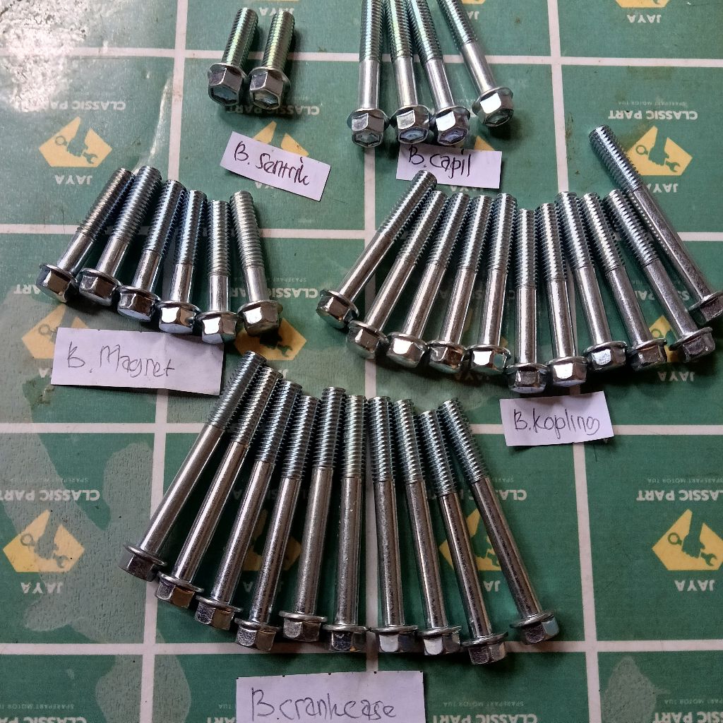 BAUT MESIN FULL CB100 CB125 GL 100 GL125 GLK GL MAX PLATINA KT8 PUTIH MIRIP ORIGINAL