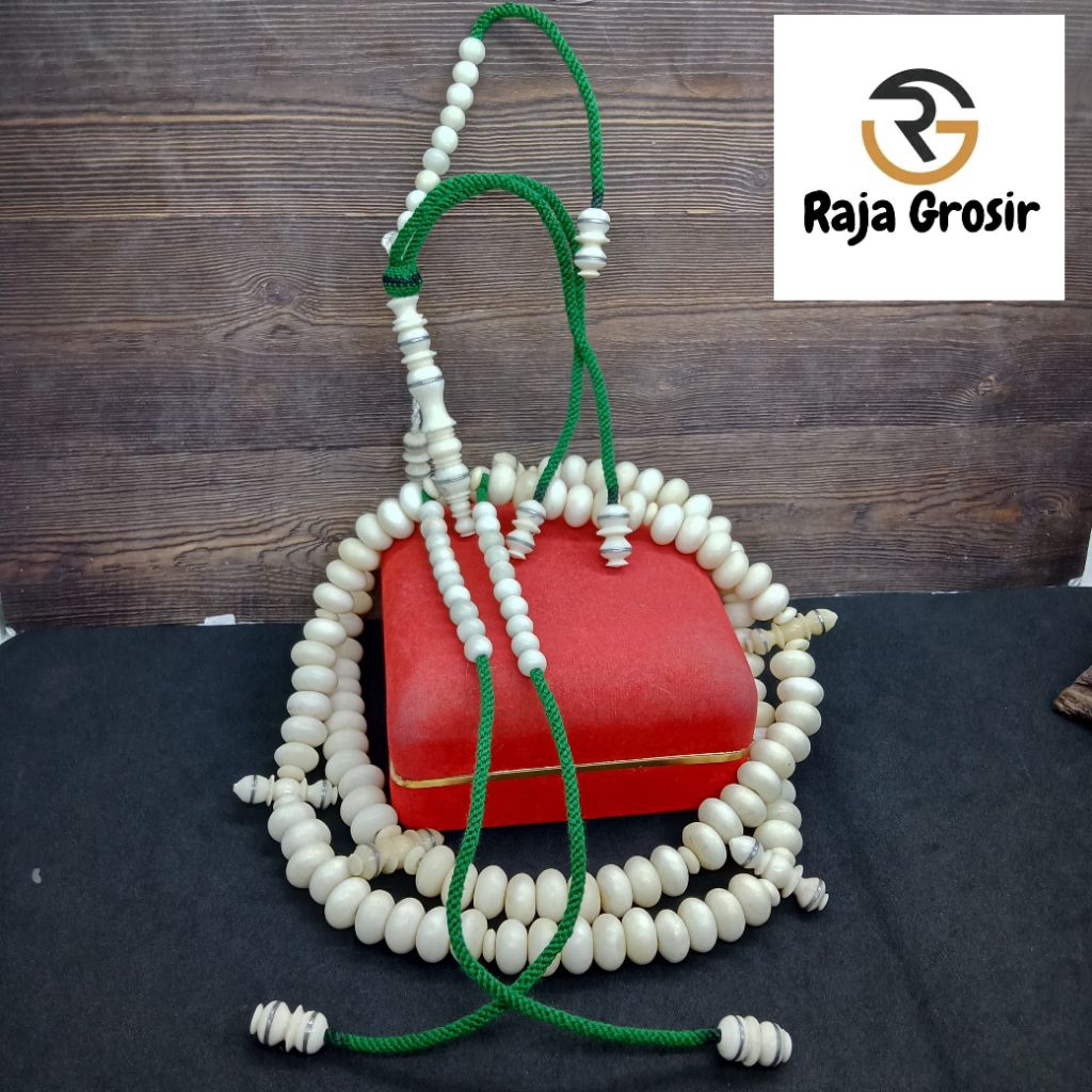 Tasbih tijani tulang original full benang rajut Cs35