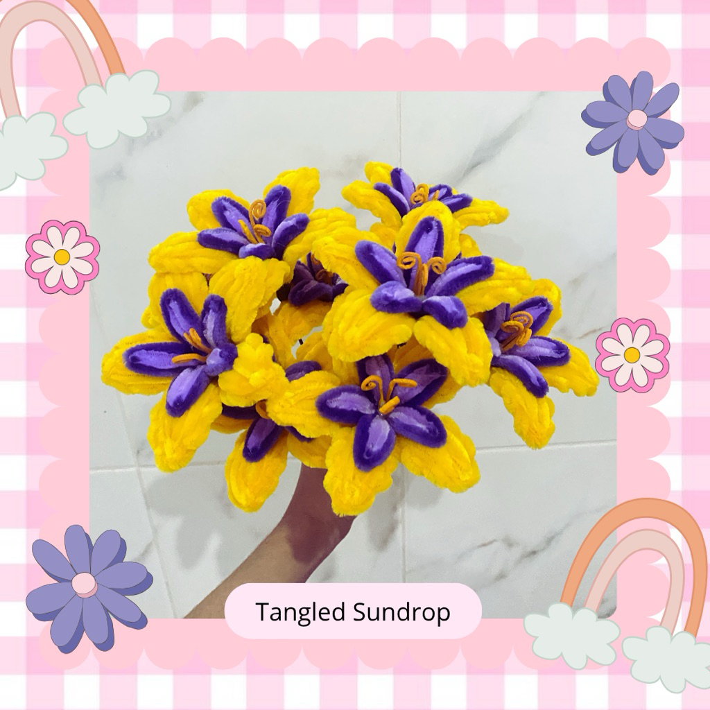 [[ BUNGA RAPUNZEL - TANGLED SNOWDROP ]] Bunga Kawat Bulu Satuan / Bunga Kawat Bulu 1 Tangkai / Bunga