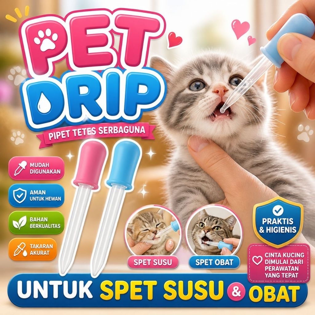 PET DRIP - Pipet Obat Kucing Pippet Tetesan Obat Kucing Pipet Susu Kitten Alat Bantu Spet Susu Bayi 