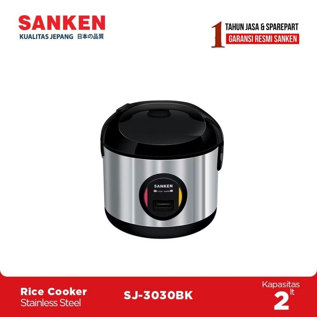 Sanken Magic Com  SJ-3030BK Stainless Steel Rice Cooker 2L