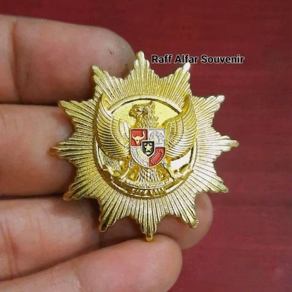 Pin Bros Garuda Pin Bintang Tumpuk Garuda Kuningan TEBAL Peniti/Magnet