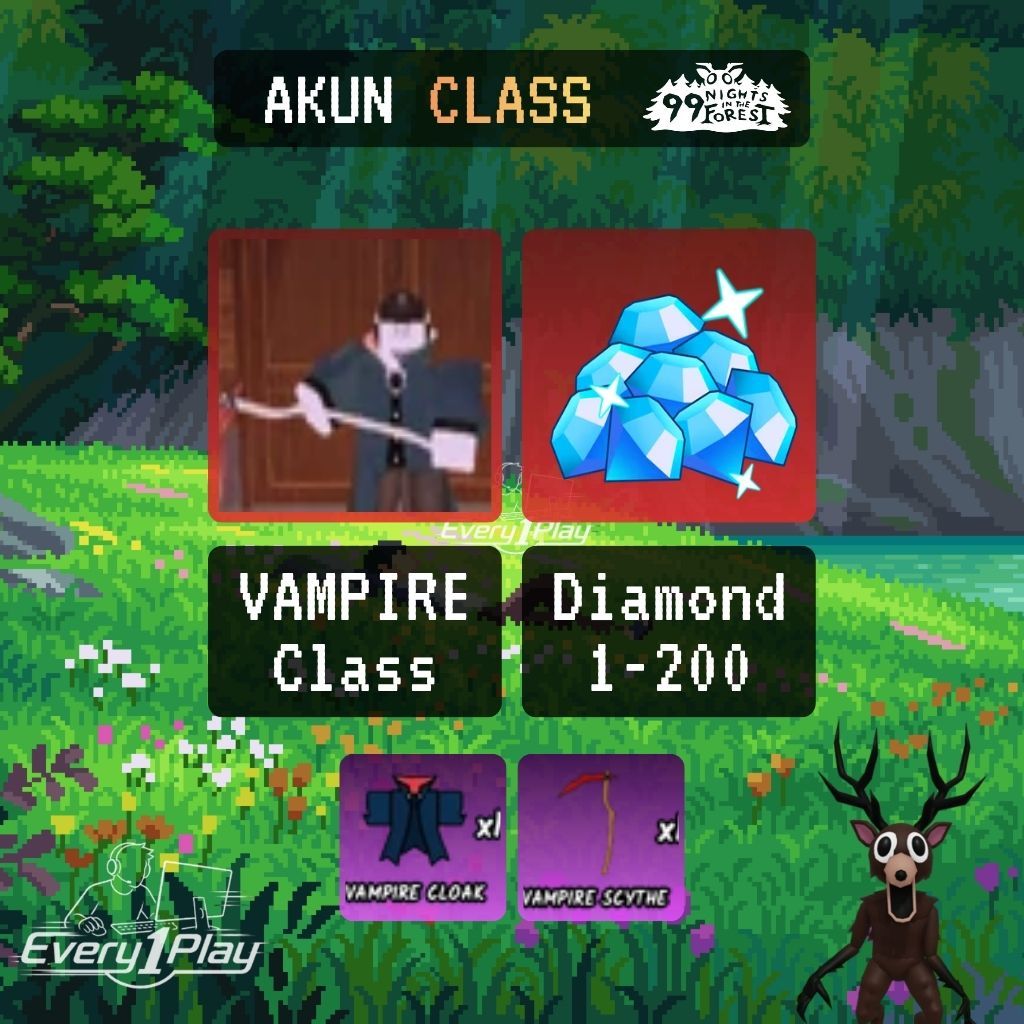 Akun 99 Nights in the Forest VAMPIRE Class - Akun 99 NITF Class VAMPIRE - Akun Roblox 99 Night in  t