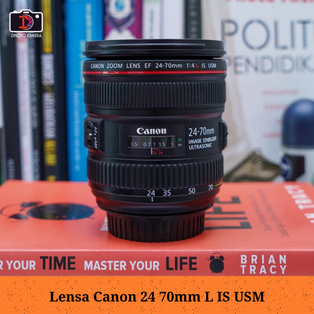 Lensa Canon 24 70mm F4 L IS USM kondisi fungsional baik