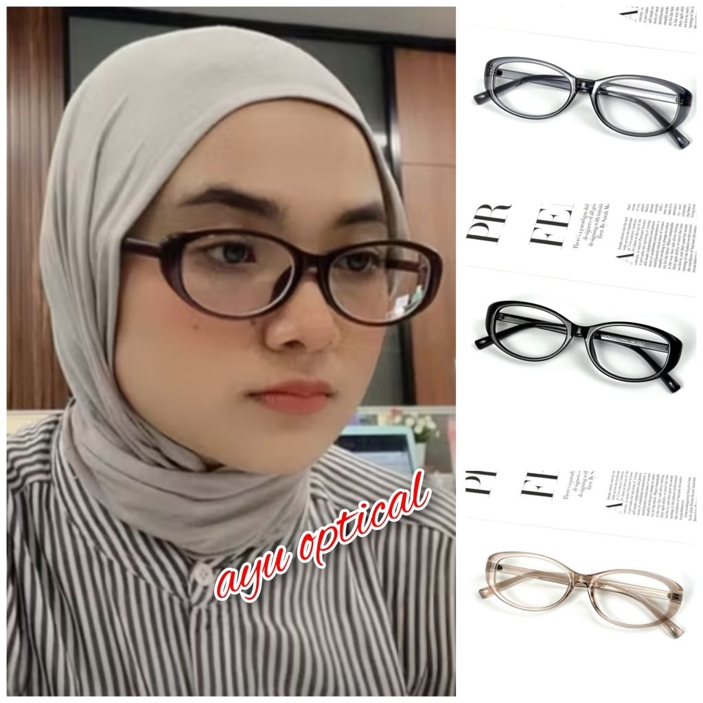 kacamata wanita elegan dan ringan bisa minus normal dan slinder frame 85011