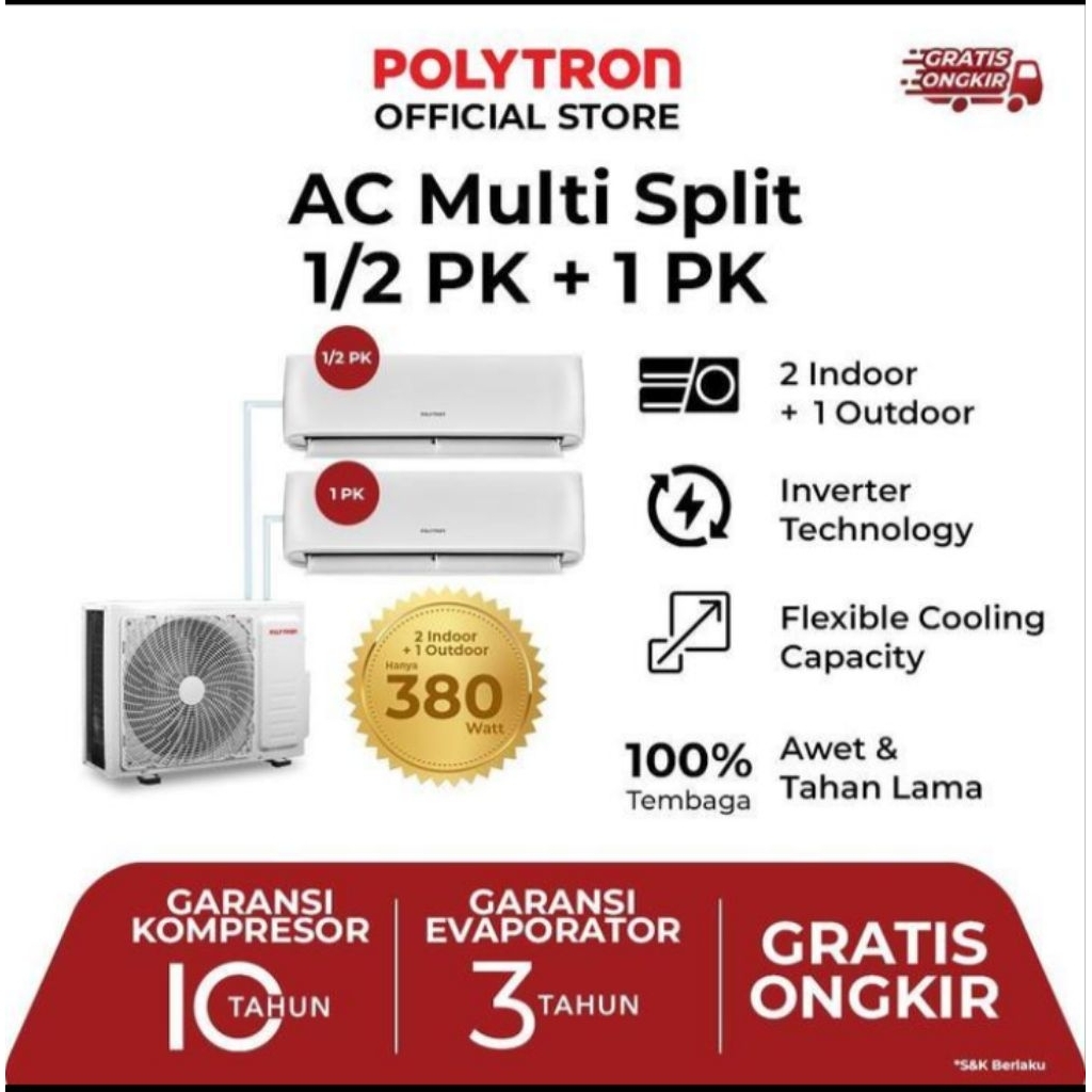 AC Polytron Multi Split 0,5 PK + 1 PK