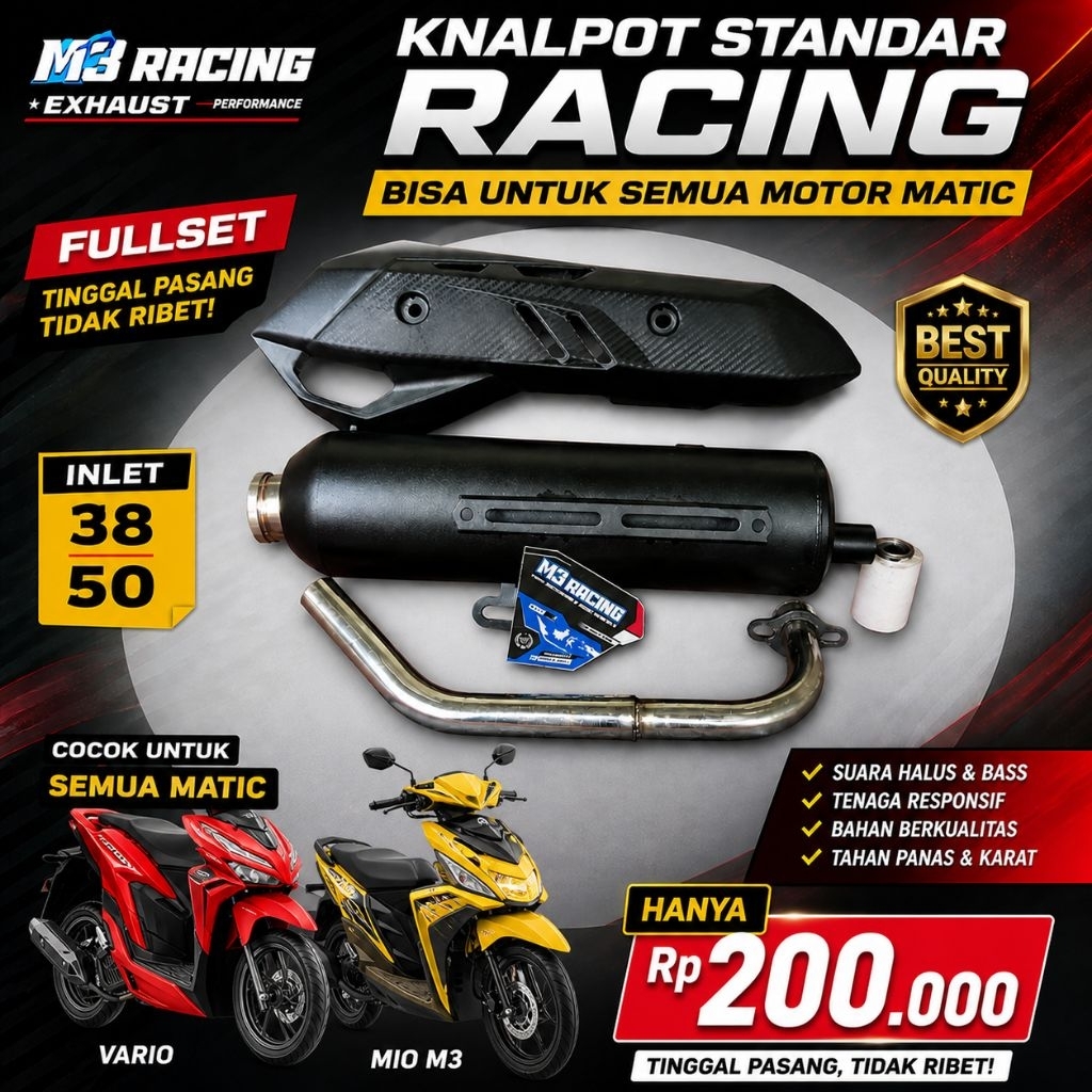 Knalpot original M3 Racing Vario Beat Scopy Mio