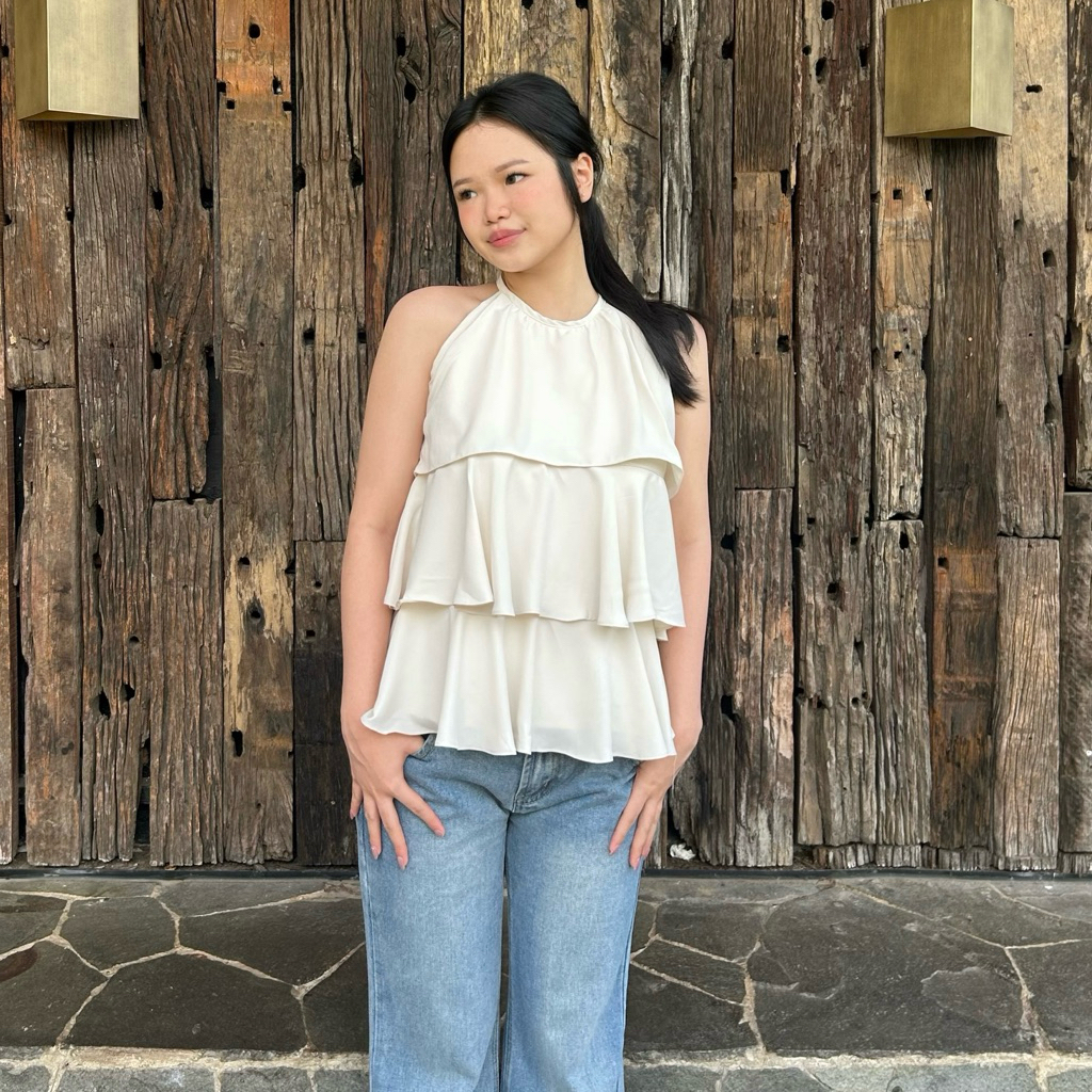 Aleva - Katy Top | Ruffle Halter Neck Top