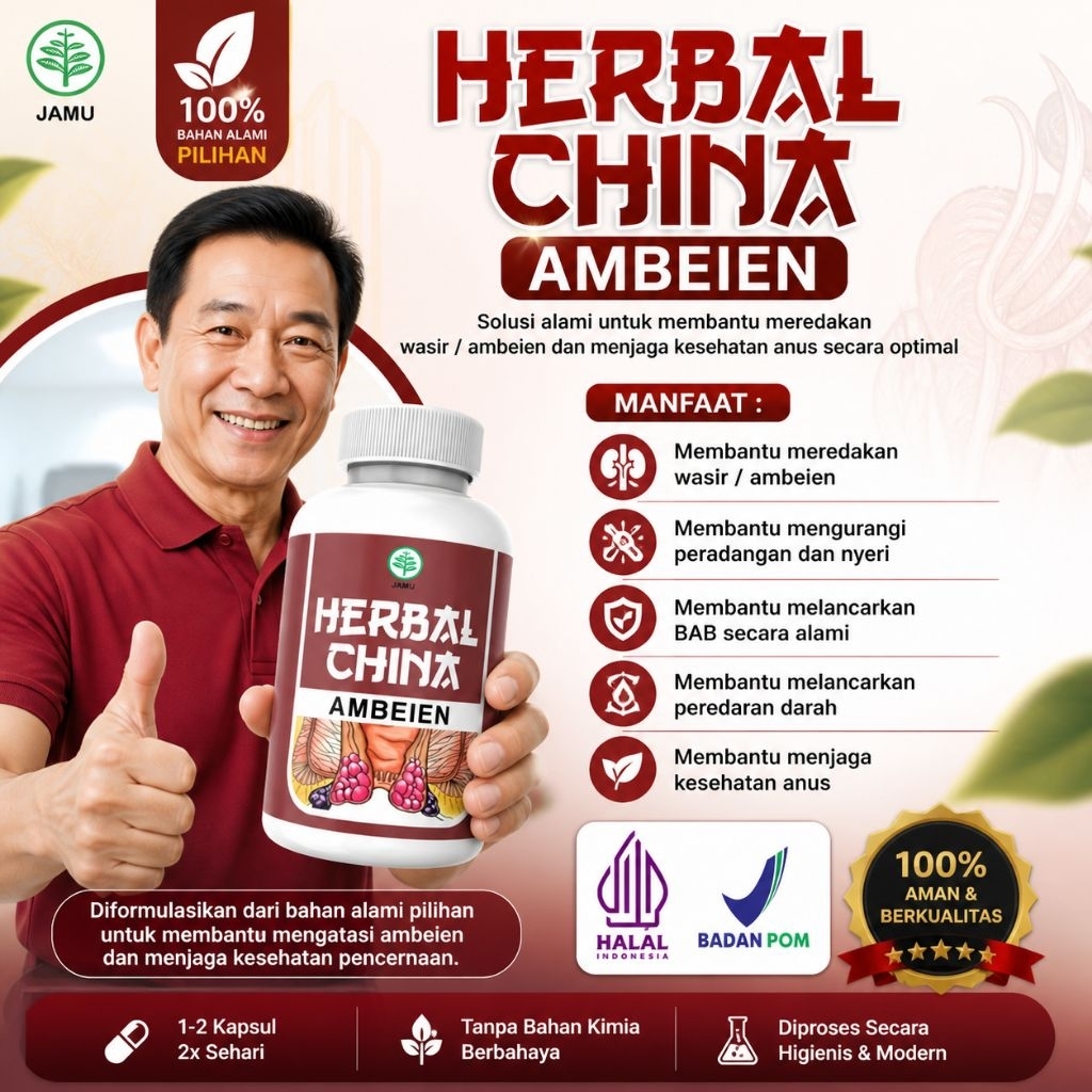 HERBAL CHINA Ambeien Halal BPOM Untuk Mengatasi Benjolan Meredakan Nyeri Akibat Ambeien dan Wasir He