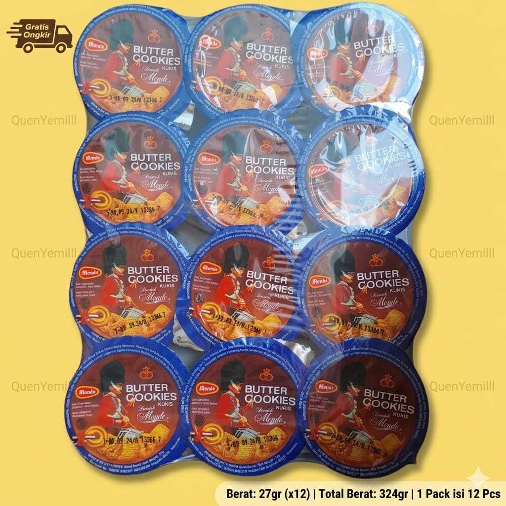 Monde Butter Cookies Cup 27gr x 12Pcs