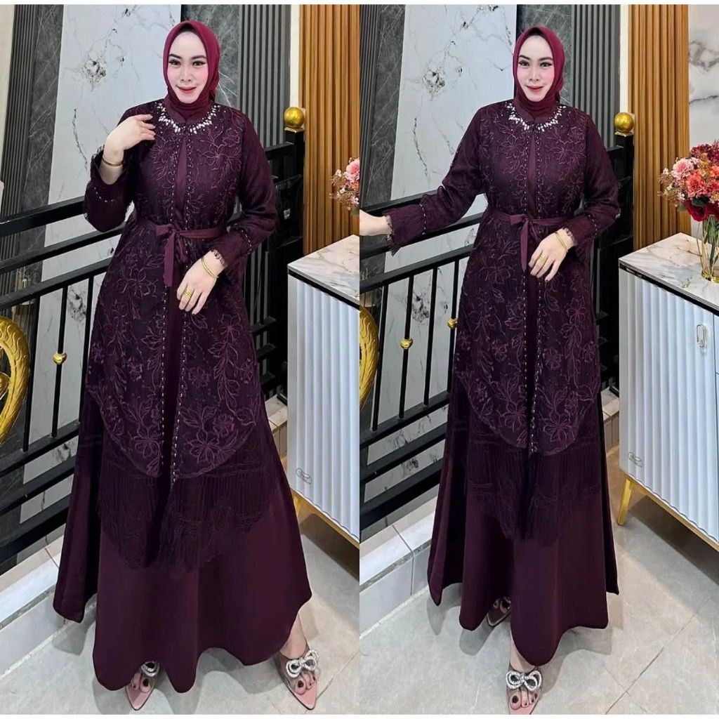 Gamis Wanita Brokat Swarovski - Model Mewah  Terbaru 2026