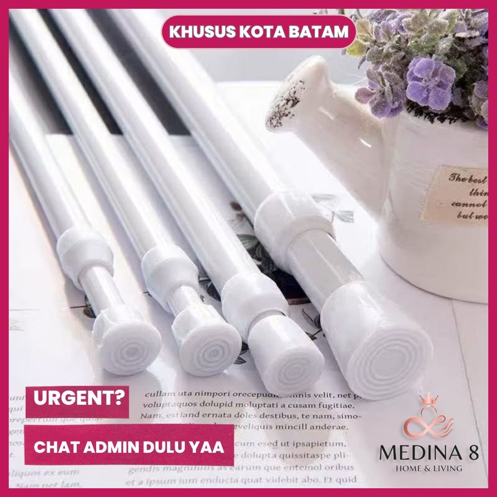 [BISA INSTAN] Tiang Gorden Kolong Adjustable READY BATAM / Tiang Shower Gorden/Tiang Gantungan Tirai