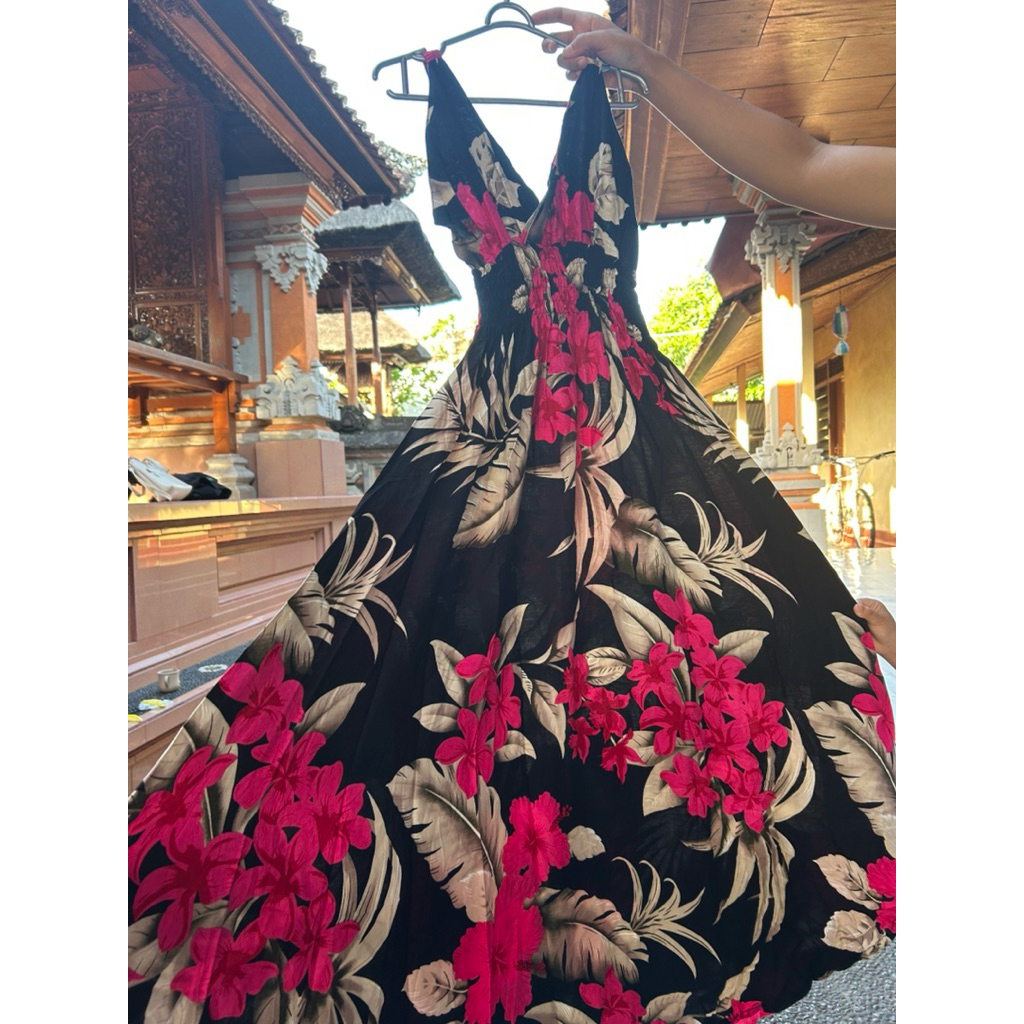 DRESS MOZA TALI MOTIF PUCUK , DRESS PANTAI