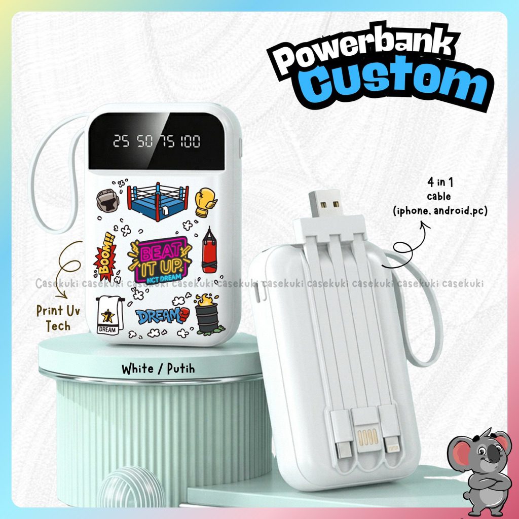 Powerbank Custom Print UV Desain Bebas Request