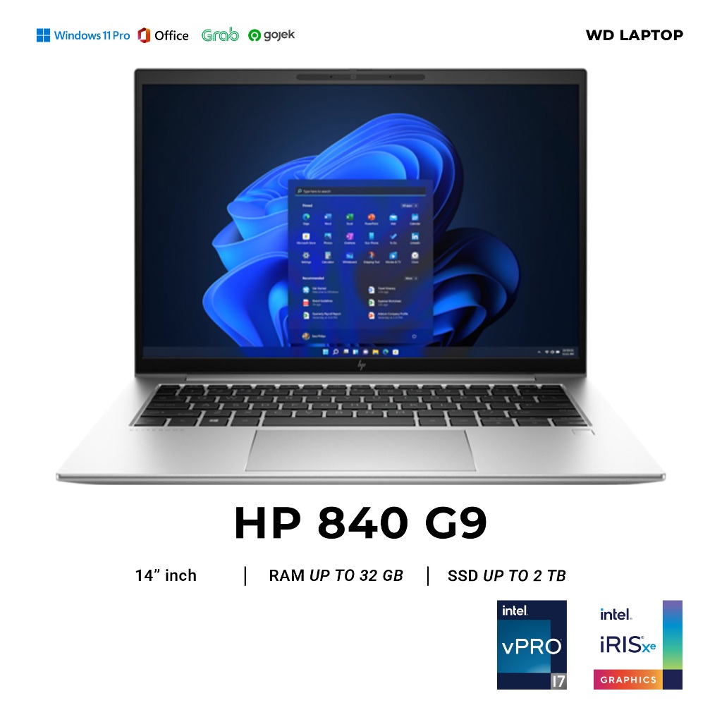 Laptop HP EliteBook 840 G9 intel Core i7 Gen 12 RAM 32 GB SSD 1 TB NVME + MOUSE WIRELESS & TAS