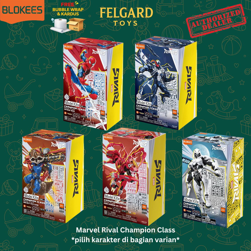 (READY) BLOKEES Figures Marvel Rivals Spiderman & Venom & Peni Parkers Mecha & Rocket Raccoon & Moon