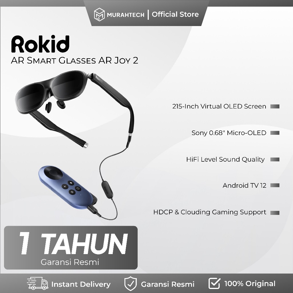 Rokid AR Joy 2 AR Smart Glasses Max 2 with Station, 215 inch Micro-OLED Display, Google Play, Media 
