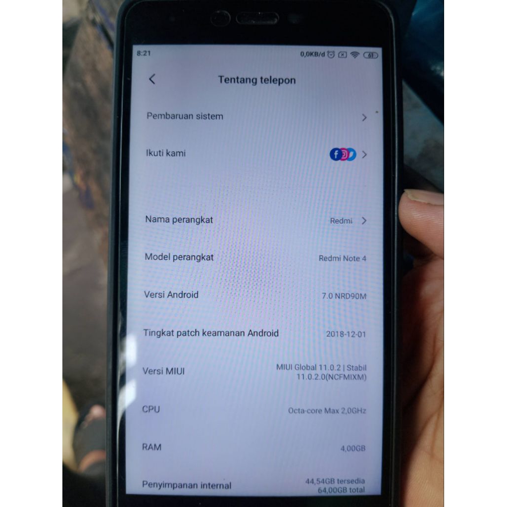 redmi note 4 mido ram 4/64 LCD ori