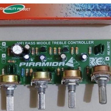 KIT Tone Control Mono TR + Middle Piramida | PCB Preamp Bass Middle Treble | Tone Control Rakitan