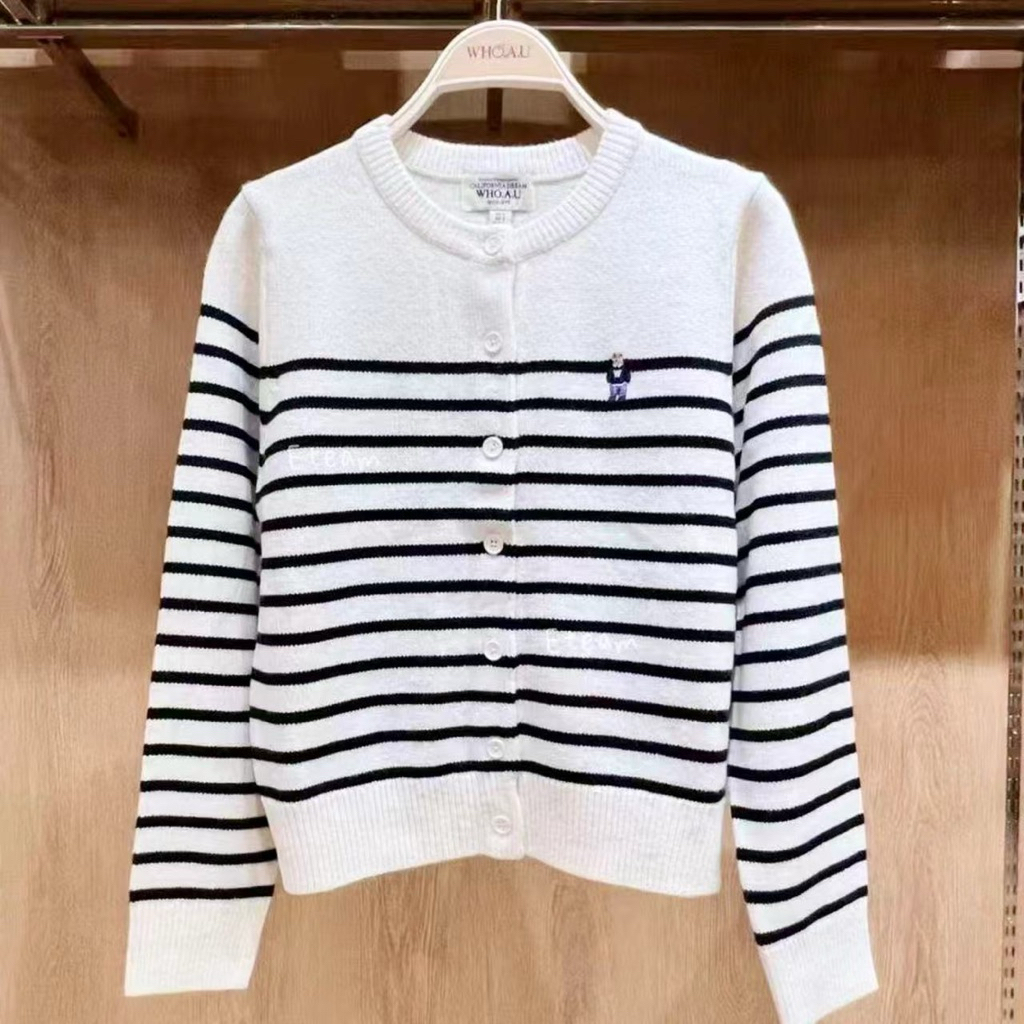 [ORIGINAL] Cardigan Polo Ralph Laurent White stripe | Atasan wanita | Cardigan women Polo Ralph laur