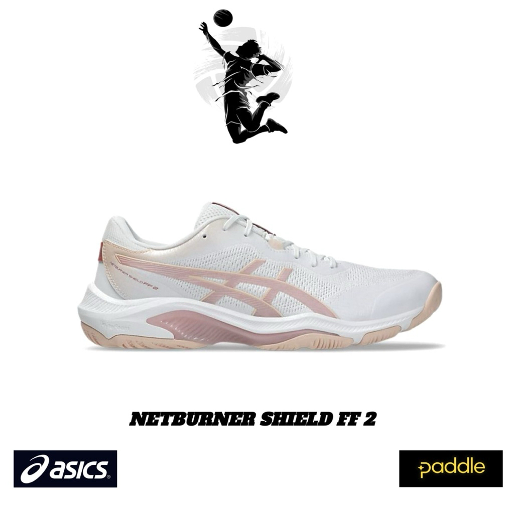Sepatu Volly Womens Asics Netburner Shield FF 2 White Morganite