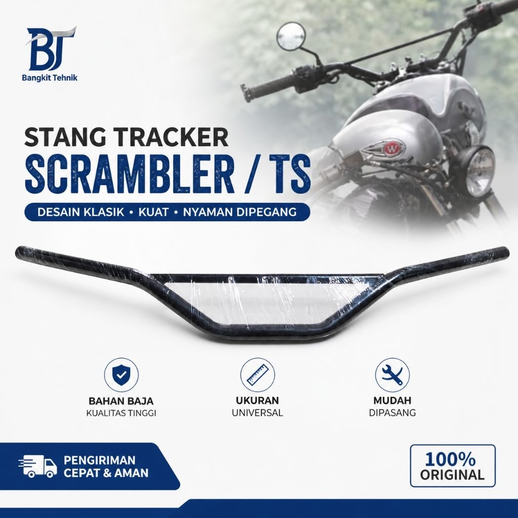 Stang Trail TS 125 Stir Palang Trail Vintage DT YT Tracker Scrambler KLX Universal Hitam