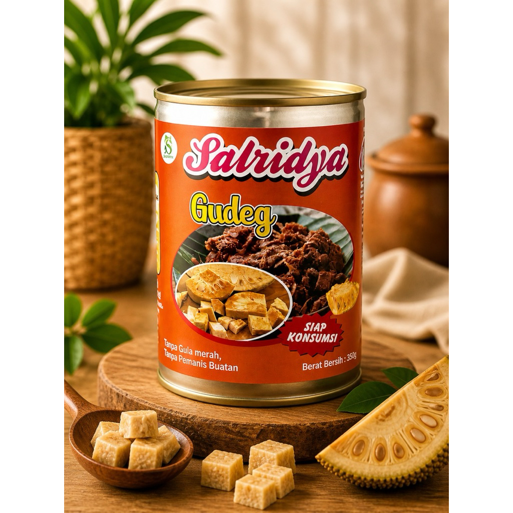 Gudeg Salridya Kemasan Kaleng 340gr Siap Makan | Gudeg Nangka Muda Tanpa Pengawet | Makanan Instan T