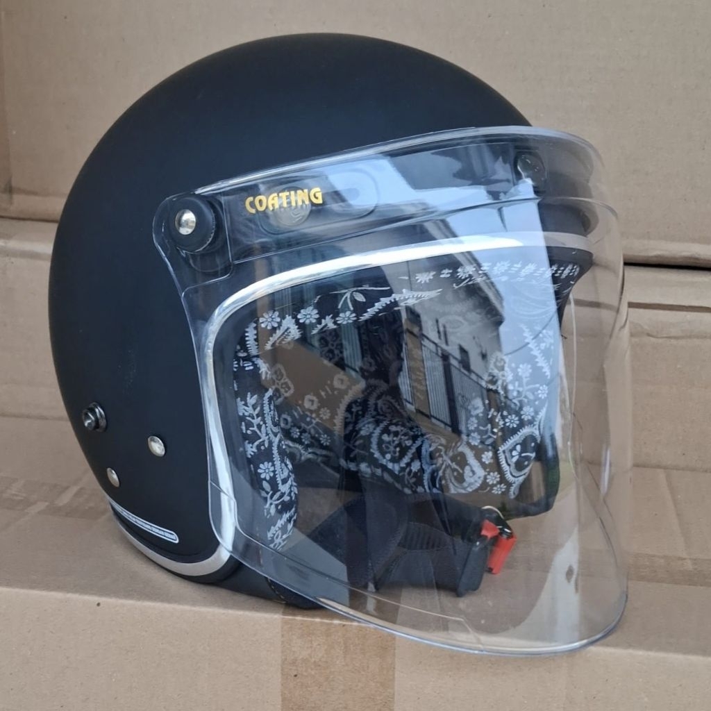 Helm Bogo Retro Busa Motif Slayer + Aksessoris, Motorcycle